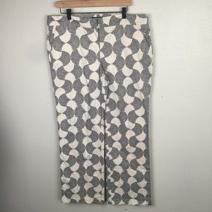 TOMMY HILFIGER Blue and cream patterned pants